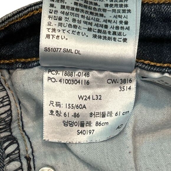 Levi’s Levis 711 Skinny Jeans Distressed Dark Wash Blue Size 24 - Picture 11 of 11